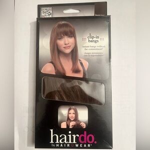 Clip-in bangs, medium red brown, hairdo by hairuwear